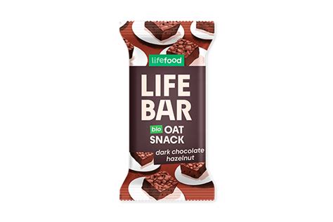 Organic LIFEBAR Oat Snack Dark Chocolate Hazelnut