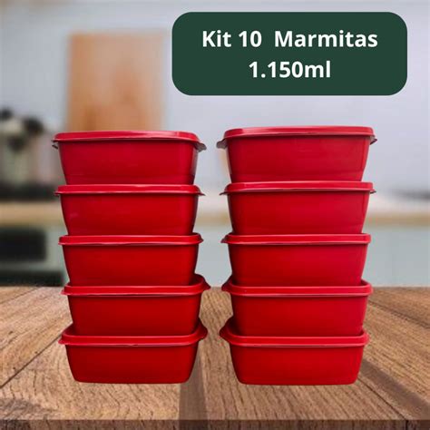 Kit 10 Potes 1 150 Litros Vasilhas De Alimentos Mantimentos Marmita