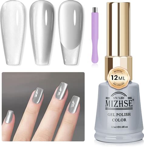 Mizhse Cat Eye Gel Nail Polish 12ml Silver Moonlight Cat