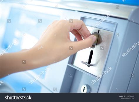 Coin Slot Coin Laundry Vending Machine Stock Photo 1392590642 ...