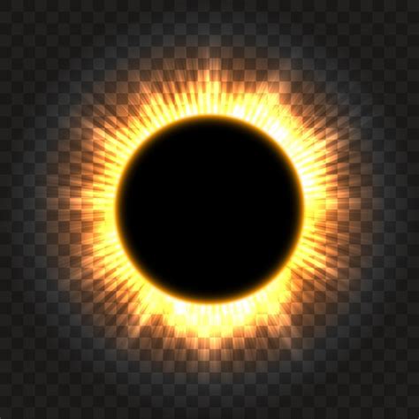 Icono De Eclipse Solar Total En Transparente Vector Premium