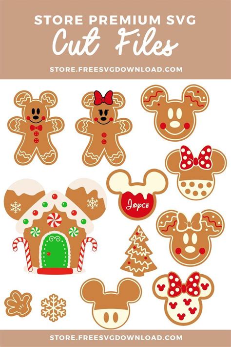 Gingerbread Mickey Mouse Svg Mickey Head Svg Minnie Svg Christmas