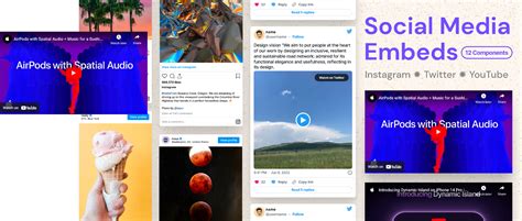 Social Media Embed Components · Twitter Instagram Youtube