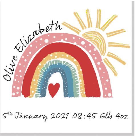 Personalised Rainbow Square Card Jola Designs