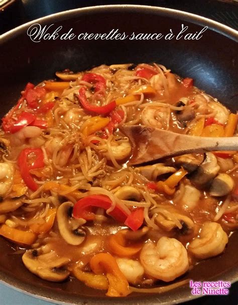 Wok De Crevettes Sauce à Lail Les Recettes De Ninette Cuisine Au