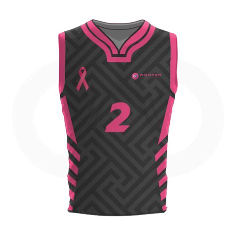 Breast Cancer Awareness Basketball Jersey Black Wooter