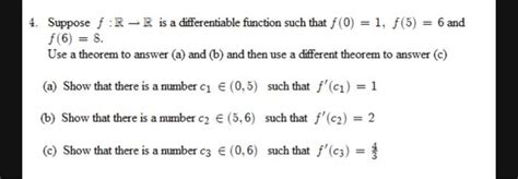 Solved 4 Suppose F R→r Is A Differentiable Function Such