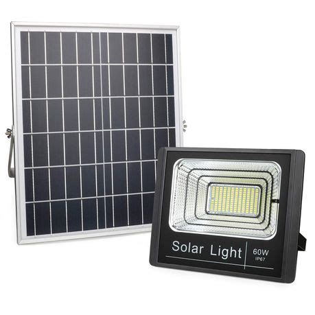 60 Watt LED Solar Flood Light Works For 6pm To 6am Saves Energy