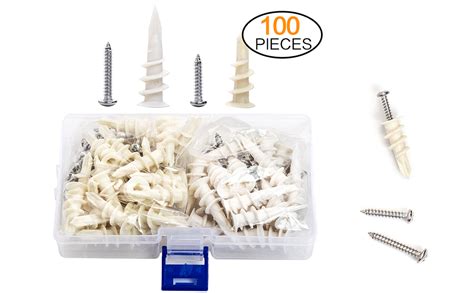 Juidinto Drywall Anchors With Screws Assortment Kit Plastic Wall