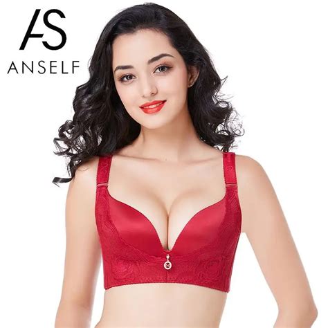 Anself Sexy Women Lace Bra Busty Seamless Push Up Bra Brassiere Plus