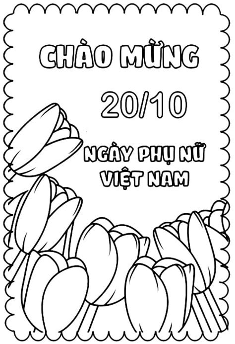 Tô màu Chúc Mừng Ngày 20-10 - Trang Tô Màu Cho Bé