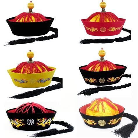 Men Chinaman Hat Dragon Qing Dynasty Emperor Tang Cap China Fancy Dress