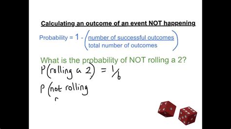 Calculating Probability Of An Event Not Happening Youtube