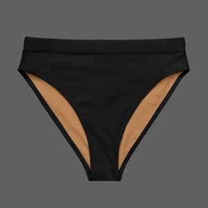 Mother Nature Recycled High Waisted Bikini Bottom Black Metal Bikini