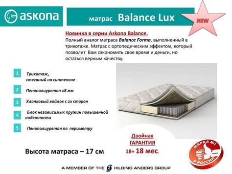 Матрас Аскона Баланс Люкс: характеристики, достоинства, недостатки