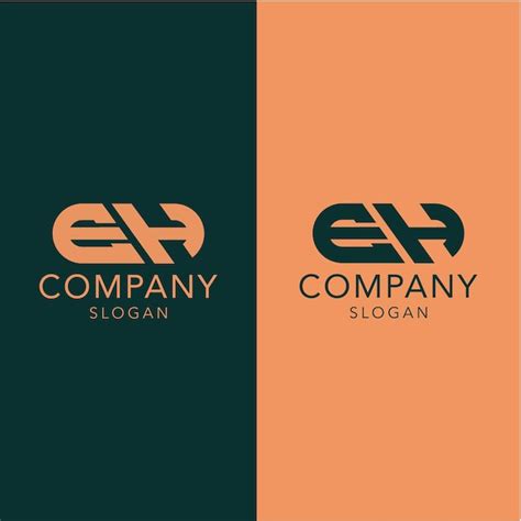 Premium Vector Modern Monogram Initial Letter Eh Logo Design Template