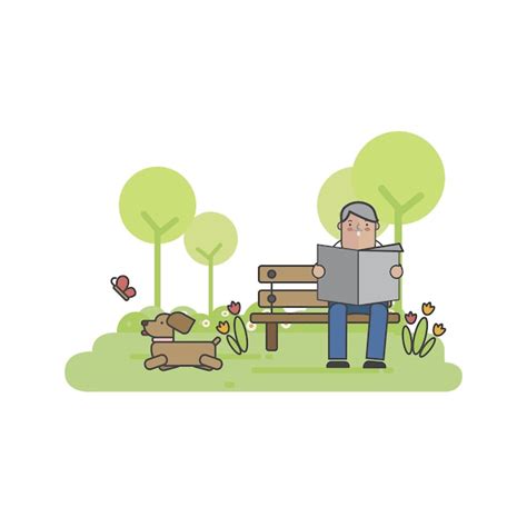 Illustration D Un Homme Avec Son Chien Vecteur Gratuite