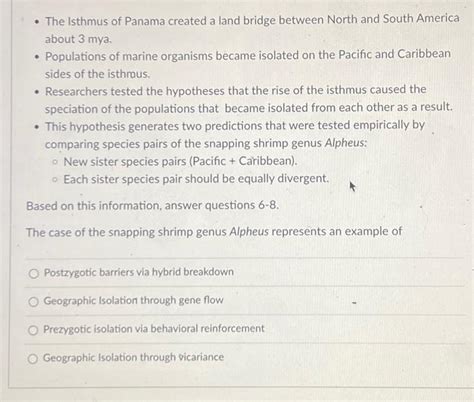 Solved - The Isthmus of Panama created a land bridge between | Chegg.com