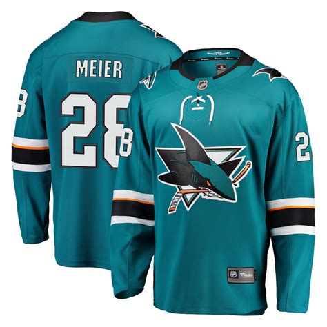 Men's San Jose Sharks Timo Meier Fanatics Branded Teal Breakaway Jersey