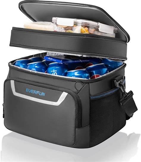 Everfun Insulated Cooler Bag Dual Compartments Soft Lunch Bag for Men ...
