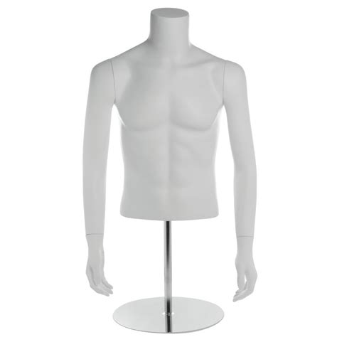 White Fiberglass Male Torso Mannequin