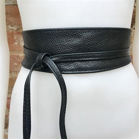 Black Obi Belt Etsy