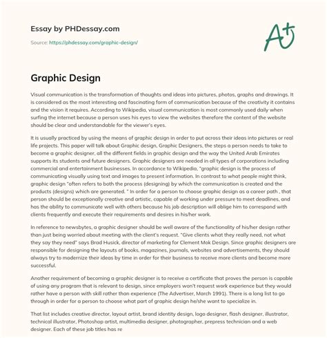 Graphic Design Essay Example