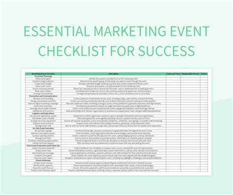 Free Event Checklist Templates For Google Sheets And Microsoft Excel ...