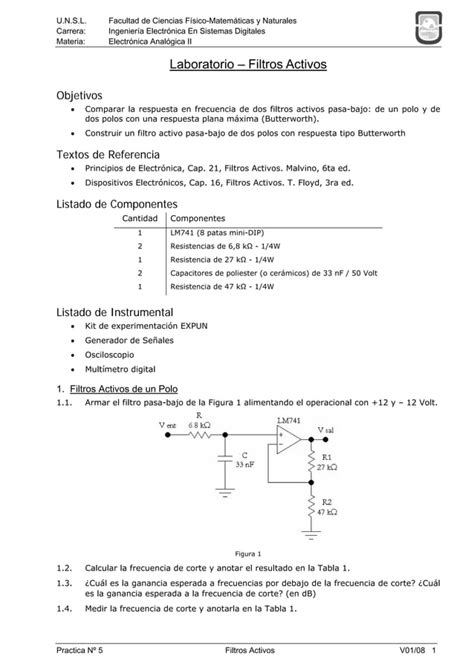 Laboratorio Sobre Filtros Activos Pdf