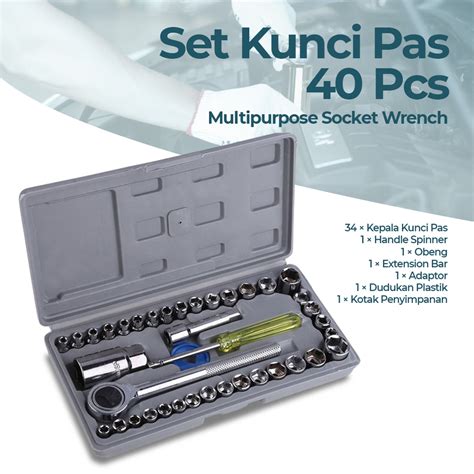 Aiwa Kunci Pas Pcs Multipurpose Socket Wrench Set Ratchet No