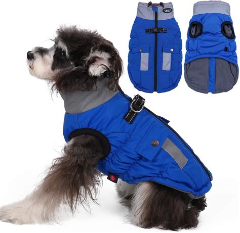 Poseca Dog Coat Jacket With Harness For Small And Medium Dogs