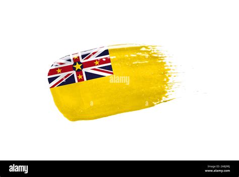 Brush Painted Niue Flag Hand Drawn Style Stock Photo Alamy