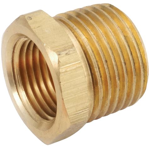 Anderson Metals 3 8 In Mpt X 1 4 In Fpt Yellow Brass Hex Reducing Bushing