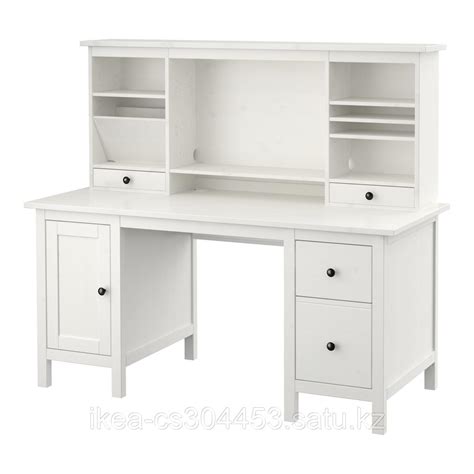 HEMNES ХЕМНЭС Стол с дополнительным модулем , белая морилка, (id 97720945)