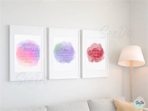 Set of 3 Motivational Office Wall Art Success Printable - Etsy