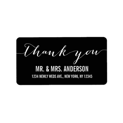 Handwriting Script Wedding Thank You Label