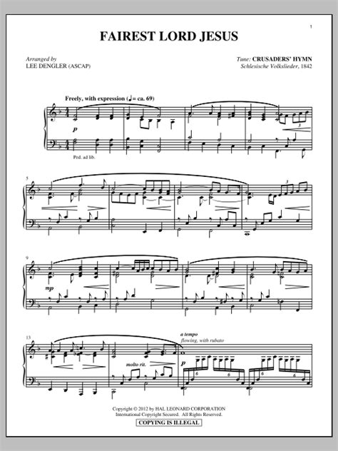 Fairest Lord Jesus | Sheet Music Direct