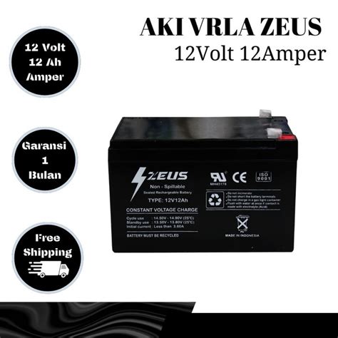 Jual Aki Selis Sepeda Listrik Murai Vrla V Ah Zeus Baterai Kering