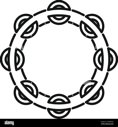 instrument tambourine icon outline vector  drum samba carnival