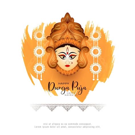 Free Vector Durga Puja And Happy Navratri Festival Background With