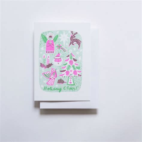 Holiday Cheer Risograph Card Holiday Cheer Inspirational Cards