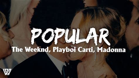 The Weeknd Playboi Carti Madonna Popular Letra Lyrics YouTube