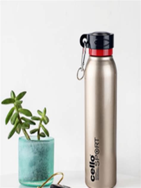Buy Cello Beatle Beige Stainless Steel Hot And Cold Double Walled Water Bottle 850ml Water