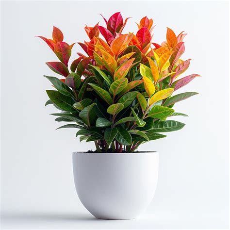 Premium Photo Photo Of Indoor Plants Croton Codiaeum Variegatum In A