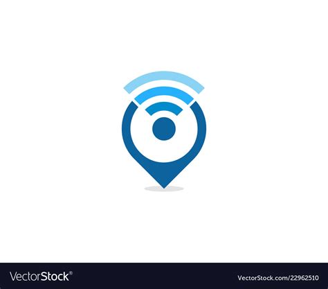 Pin Wifi Logo Icon Design Royalty Free Vector Image