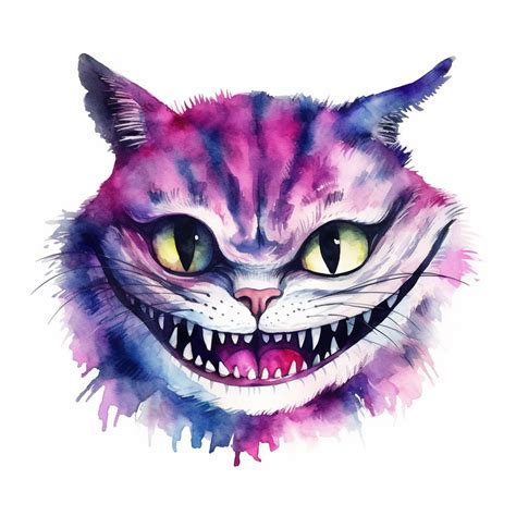 Cheshire Cat With A Big Grin Teeth Visible Tim Burton Style