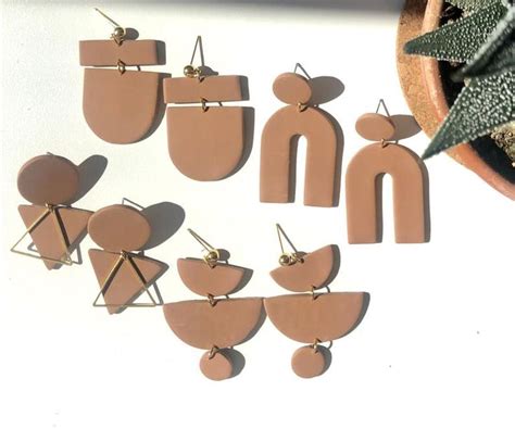 BASICS Boucles doreilles en argile polymère Terra Cotta Etsy Etsy