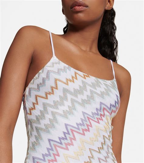 Zig Zag Metallic Knit Swimsuit In Multicoloured Missoni Mare Mytheresa