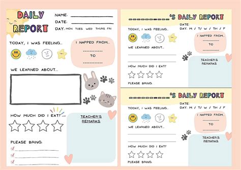 Printable Preschool Daily Report Card Preschool Report Card - Etsy in ...