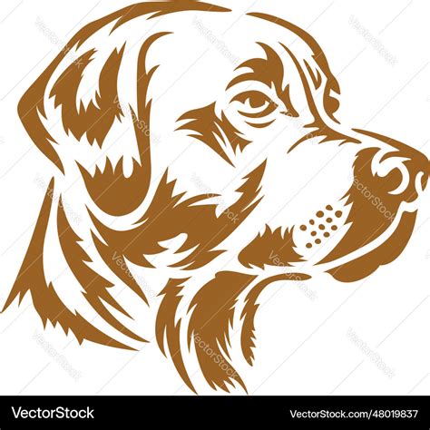 Labrador dog head printable stencil art Royalty Free Vector